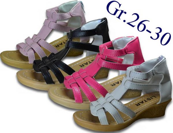 Mädchen Sandalen Sandalette Absatz 3 cm Riemchen Reißverschluss Gr.26-30 2445