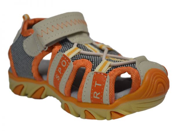 Unisex Sandalen Gr.25-27 NEU Leder-Optik Outdoor Sommer Sandalette Trekking 2458