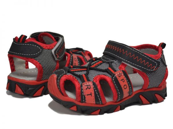Unisex Sandalen Gr.25-27 NEU Leder-Optik Outdoor Sommer Sandalette Trekking 2458