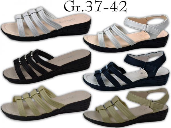Damen Sandalen Designer Pumps  Schuhe Sandaletten Schlappen Gr.37-42 2586x/2595x